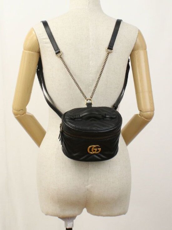 Gucci Vanity Backpack Leather Black